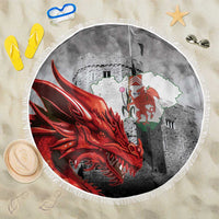 Wales Cardiff Capital Beach Blanket Welsh Red Dragon Castell Caerdydd - Wonder Print Shop