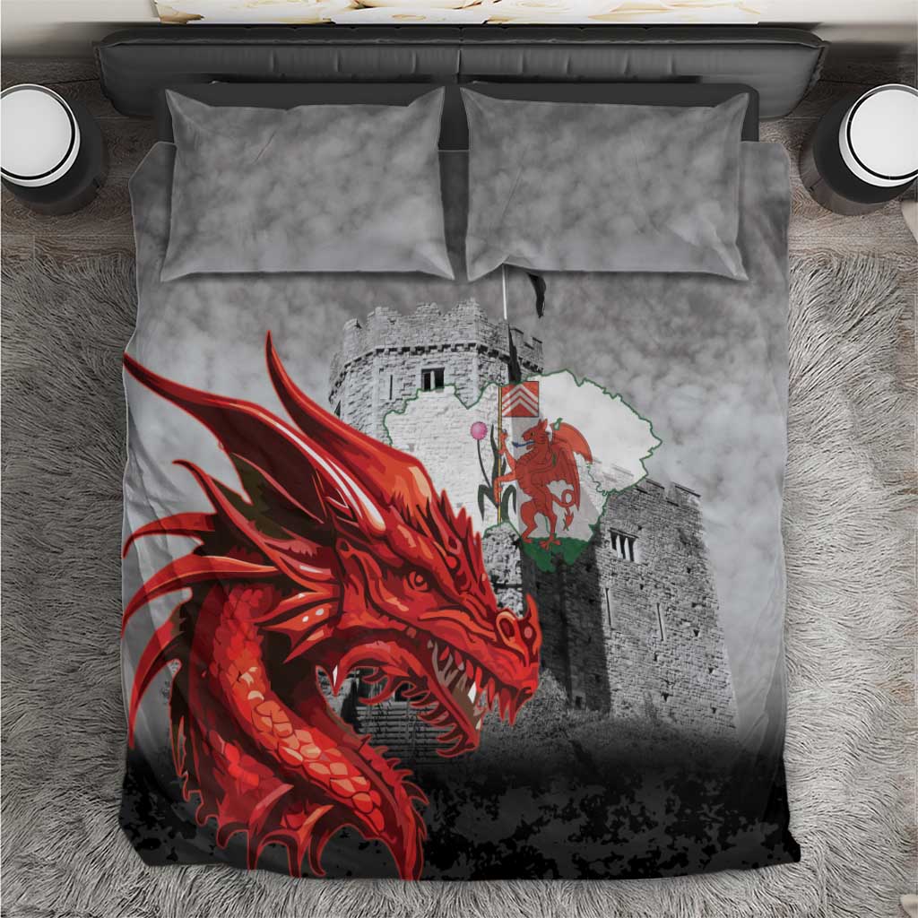 Wales Cardiff Capital Bedding Set Welsh Red Dragon Castell Caerdydd - Wonder Print Shop