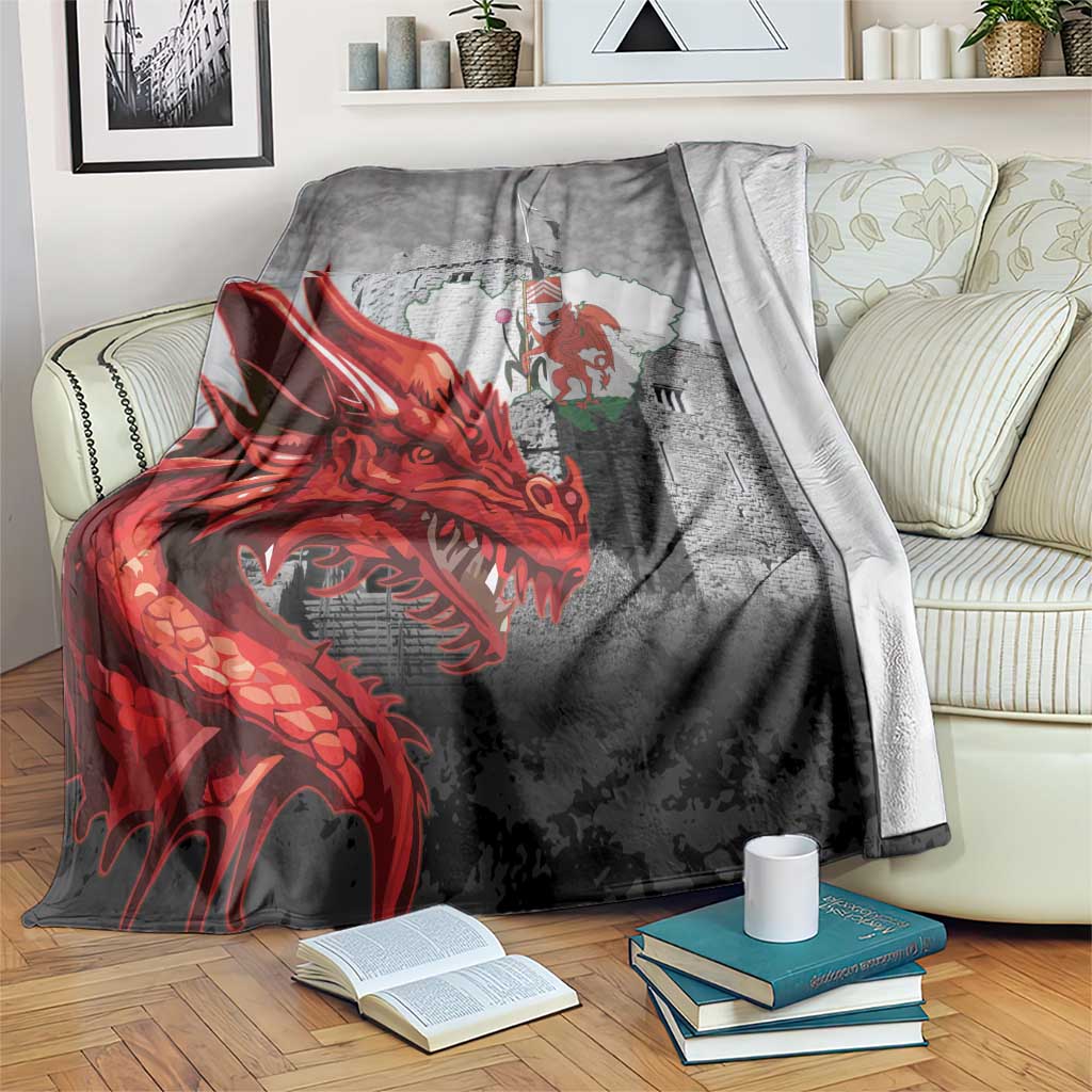 Wales Cardiff Capital Blanket Welsh Red Dragon Castell Caerdydd - Wonder Print Shop