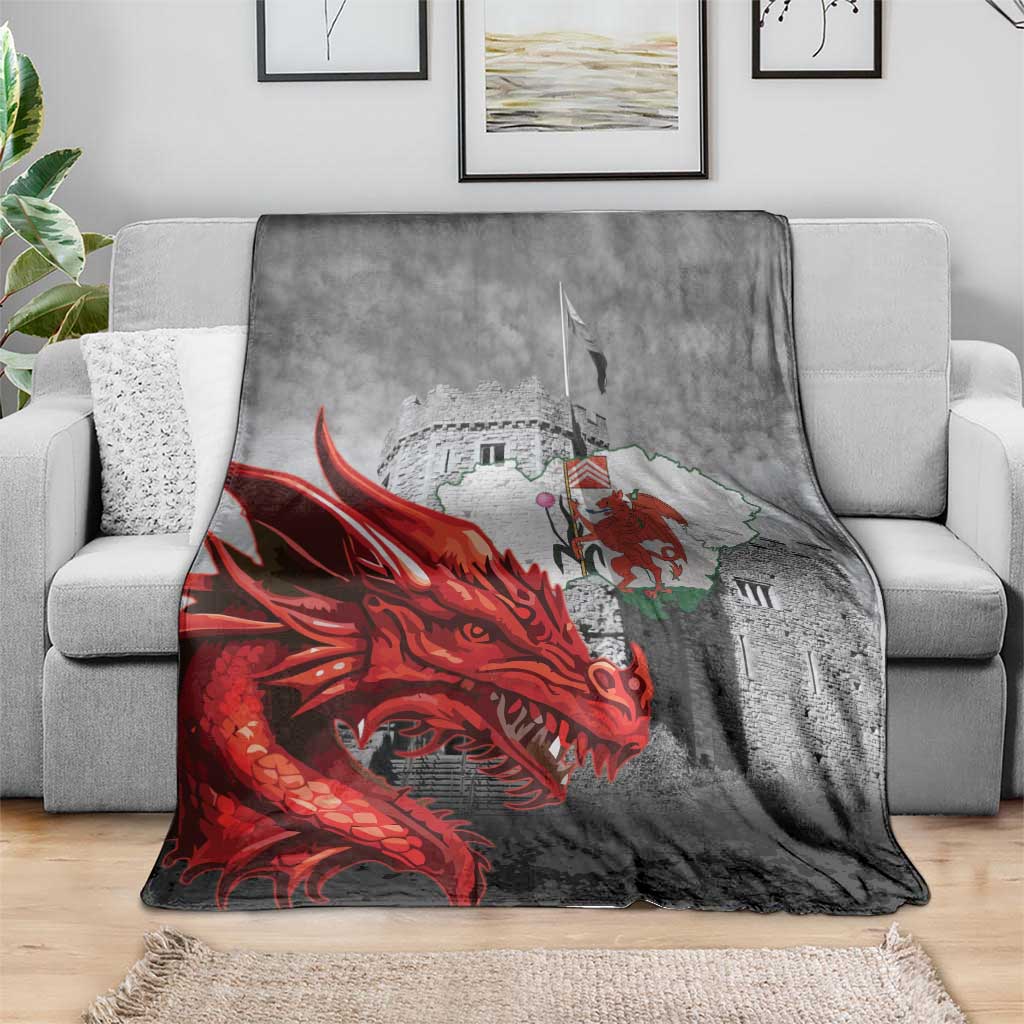 Wales Cardiff Capital Blanket Welsh Red Dragon Castell Caerdydd - Wonder Print Shop