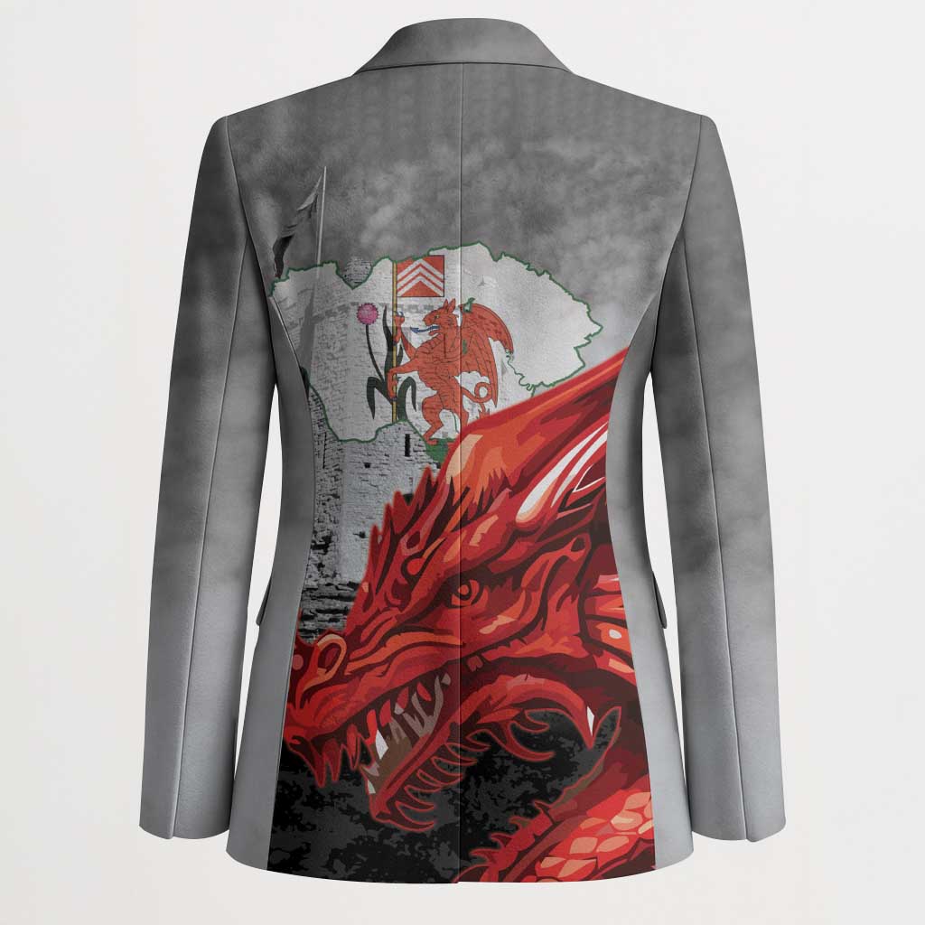 Wales Cardiff Capital Blazer Welsh Red Dragon Castell Caerdydd - Wonder Print Shop