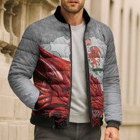 Wales Cardiff Capital Bomber Puffer Jacket Welsh Red Dragon Castell Caerdydd - Wonder Print Shop