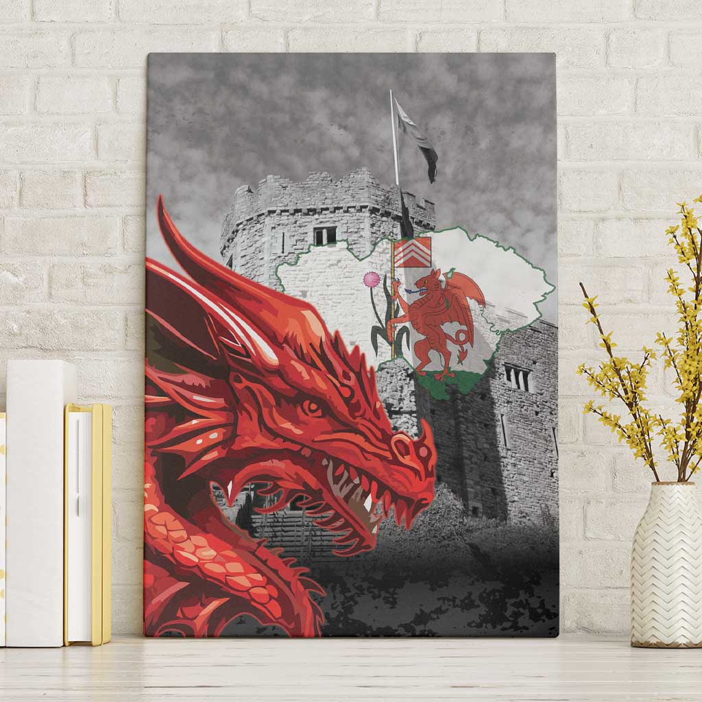 Wales Cardiff Capital Canvas Wall Art Welsh Red Dragon Castell Caerdydd - Wonder Print Shop