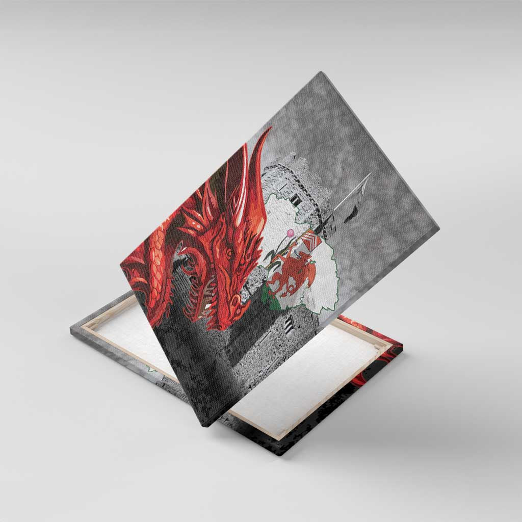 Wales Cardiff Capital Canvas Wall Art Welsh Red Dragon Castell Caerdydd - Wonder Print Shop