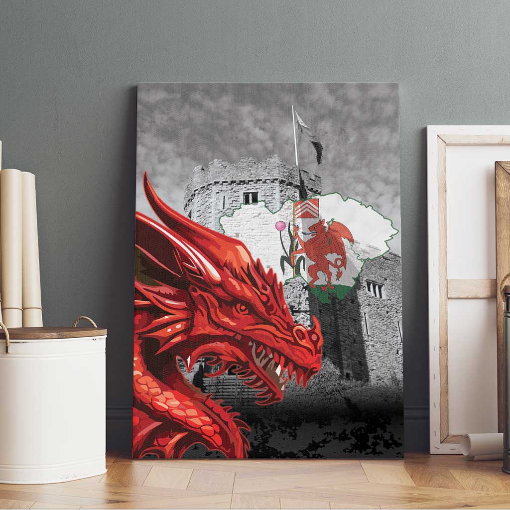 Wales Cardiff Capital Canvas Wall Art Welsh Red Dragon Castell Caerdydd - Wonder Print Shop