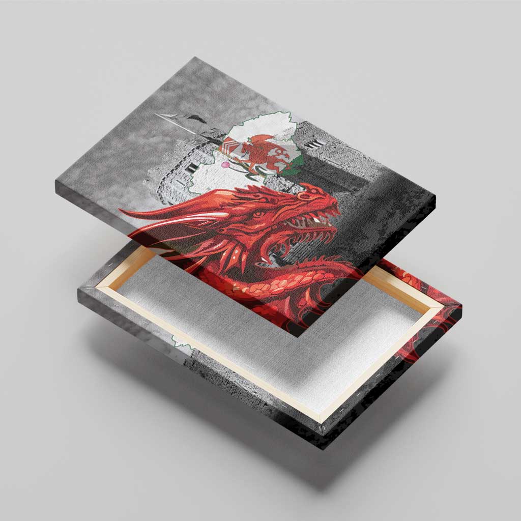 Wales Cardiff Capital Canvas Wall Art Welsh Red Dragon Castell Caerdydd - Wonder Print Shop