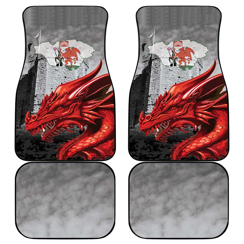 Wales Cardiff Capital Car Mats Welsh Red Dragon Castell Caerdydd - Wonder Print Shop