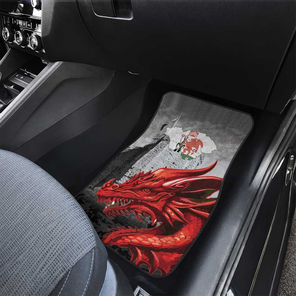 Wales Cardiff Capital Car Mats Welsh Red Dragon Castell Caerdydd - Wonder Print Shop
