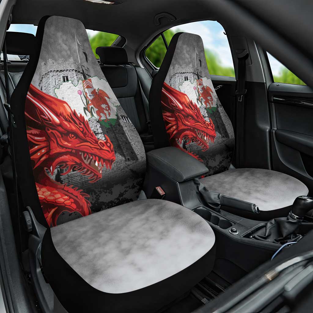 Wales Cardiff Capital Car Seat Cover Welsh Red Dragon Castell Caerdydd - Wonder Print Shop