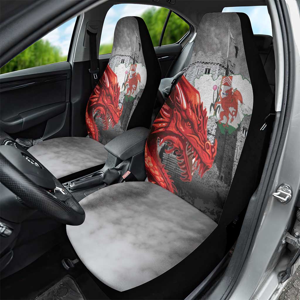 Wales Cardiff Capital Car Seat Cover Welsh Red Dragon Castell Caerdydd - Wonder Print Shop