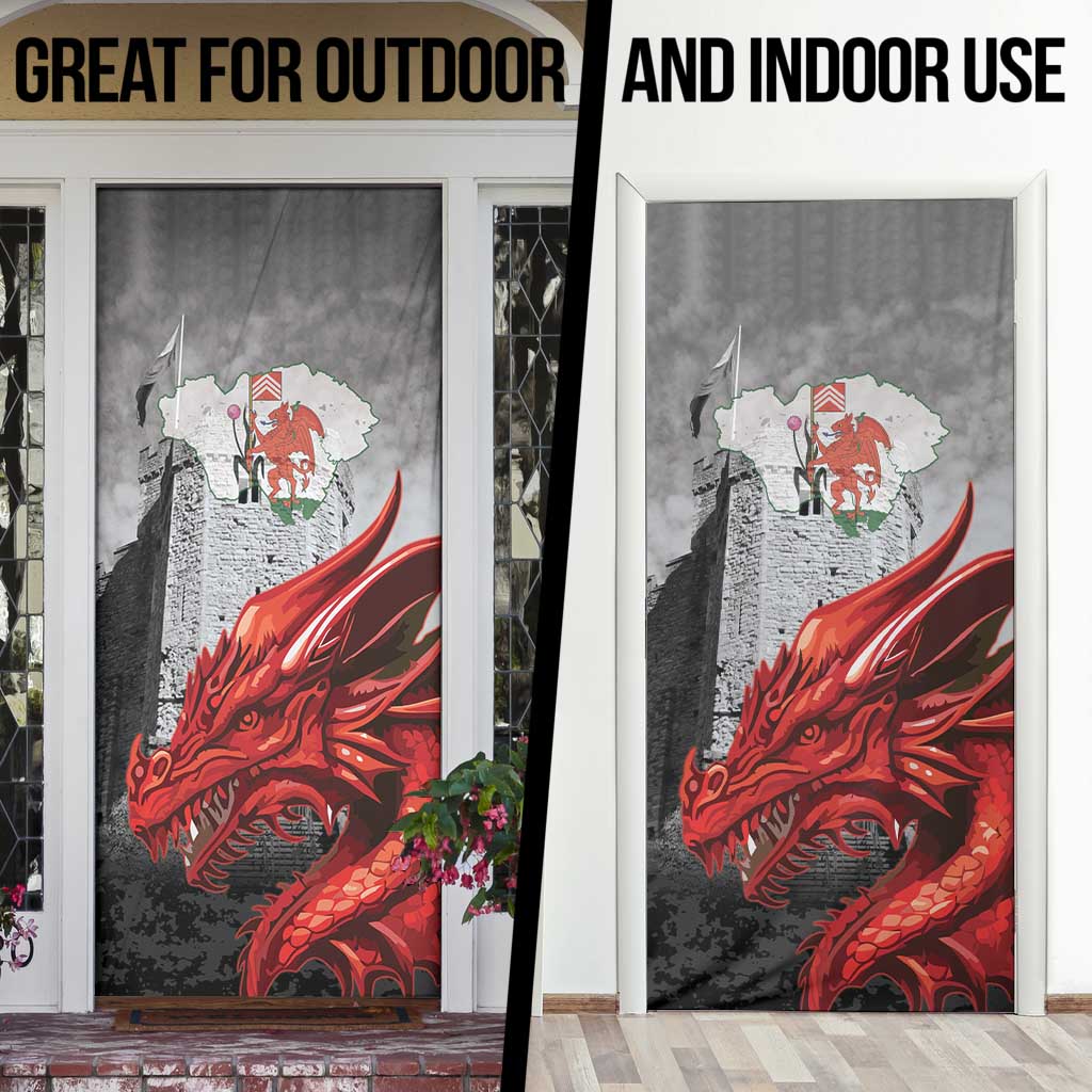 Wales Cardiff Capital Door Cover Welsh Red Dragon Castell Caerdydd - Wonder Print Shop