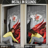 Wales Cardiff Capital Door Cover Welsh Red Dragon Castell Caerdydd - Wonder Print Shop