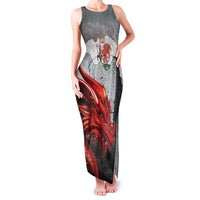 Wales Cardiff Capital Family Matching Tank Maxi Dress and Hawaiian Shirt Welsh Red Dragon Castell Caerdydd - Wonder Print Shop
