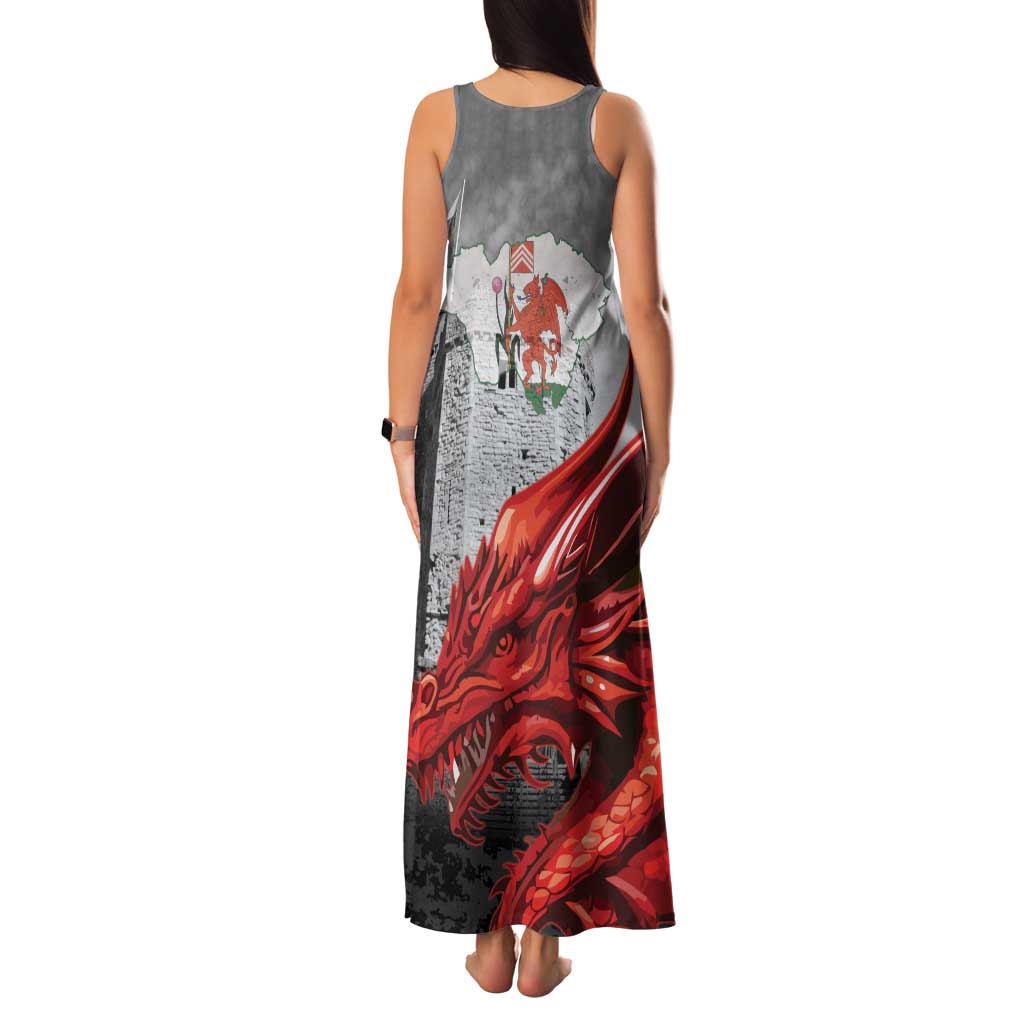 Wales Cardiff Capital Family Matching Tank Maxi Dress and Hawaiian Shirt Welsh Red Dragon Castell Caerdydd - Wonder Print Shop