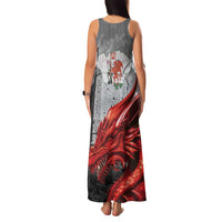 Wales Cardiff Capital Family Matching Tank Maxi Dress and Hawaiian Shirt Welsh Red Dragon Castell Caerdydd - Wonder Print Shop