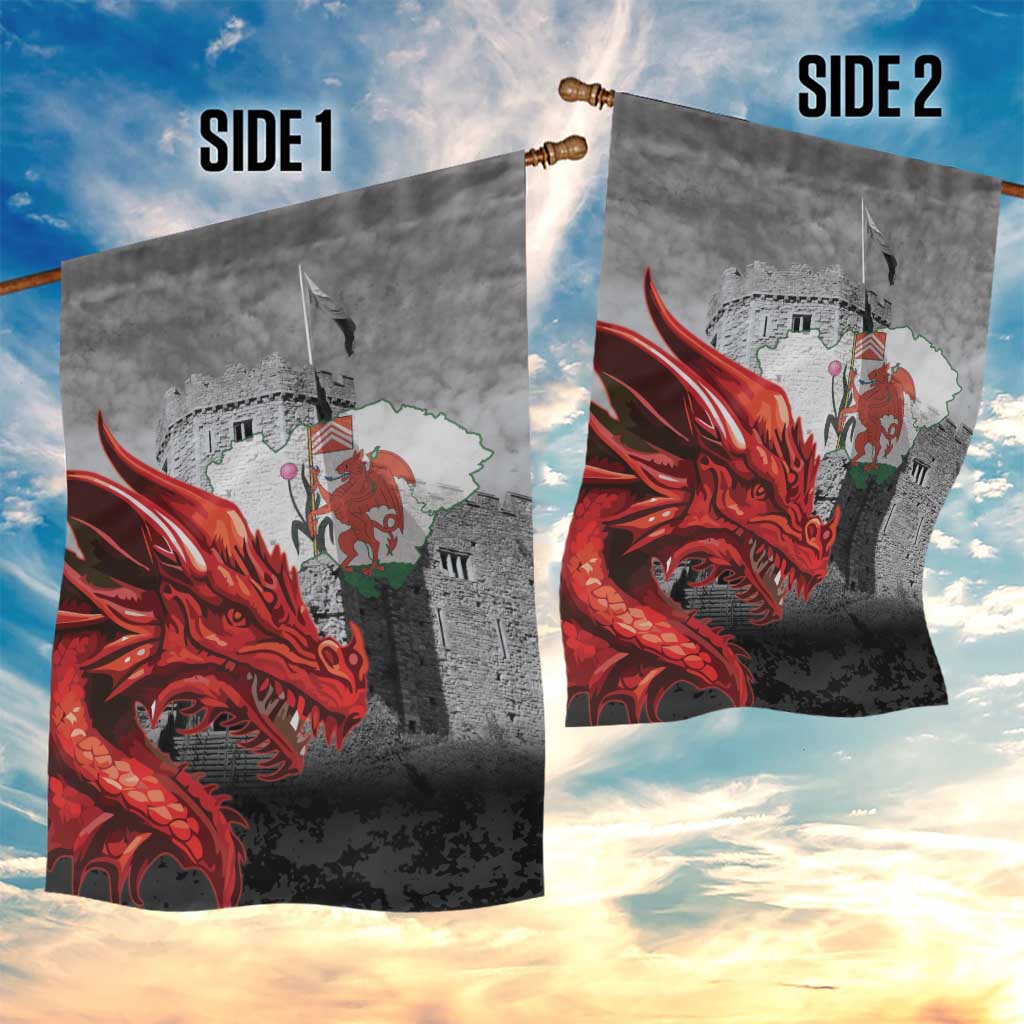 Wales Cardiff Capital Garden Flag Welsh Red Dragon Castell Caerdydd - Wonder Print Shop