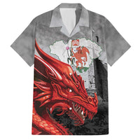Wales Cardiff Capital Hawaiian Shirt Welsh Red Dragon Castell Caerdydd - Wonder Print Shop