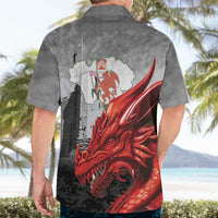 Wales Cardiff Capital Hawaiian Shirt Welsh Red Dragon Castell Caerdydd - Wonder Print Shop