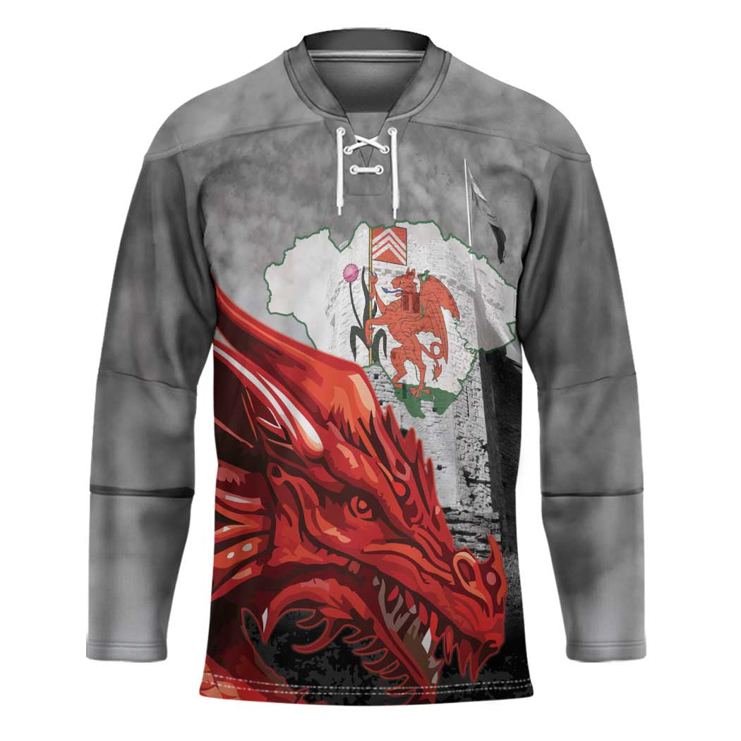 Wales Cardiff Capital Hockey Jersey Welsh Red Dragon Castell Caerdydd - Wonder Print Shop
