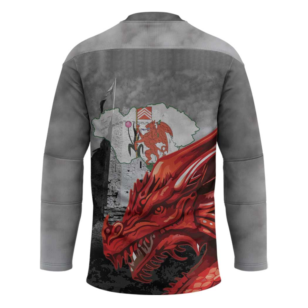 Wales Cardiff Capital Hockey Jersey Welsh Red Dragon Castell Caerdydd - Wonder Print Shop