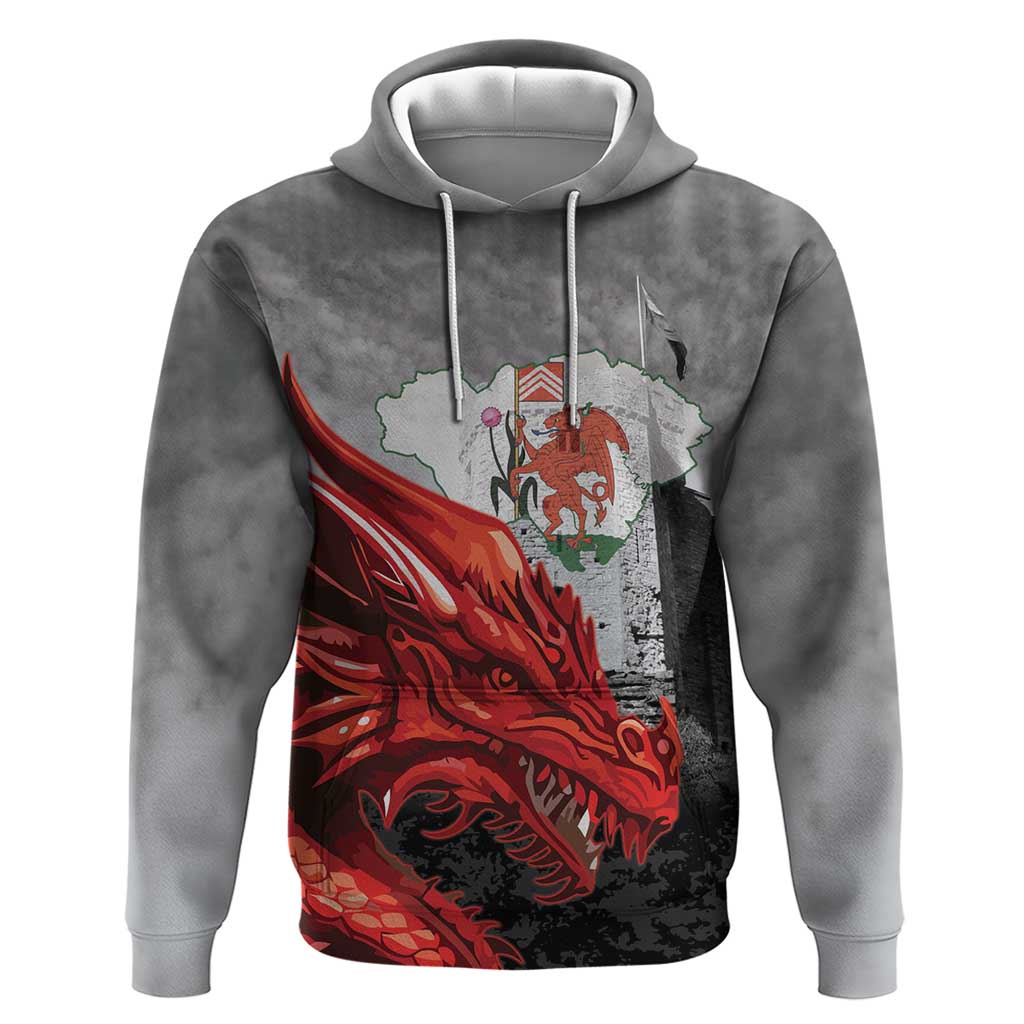 Wales Cardiff Capital Hoodie Welsh Red Dragon Castell Caerdydd - Wonder Print Shop
