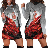 Wales Cardiff Capital Hoodie Dress Welsh Red Dragon Castell Caerdydd - Wonder Print Shop