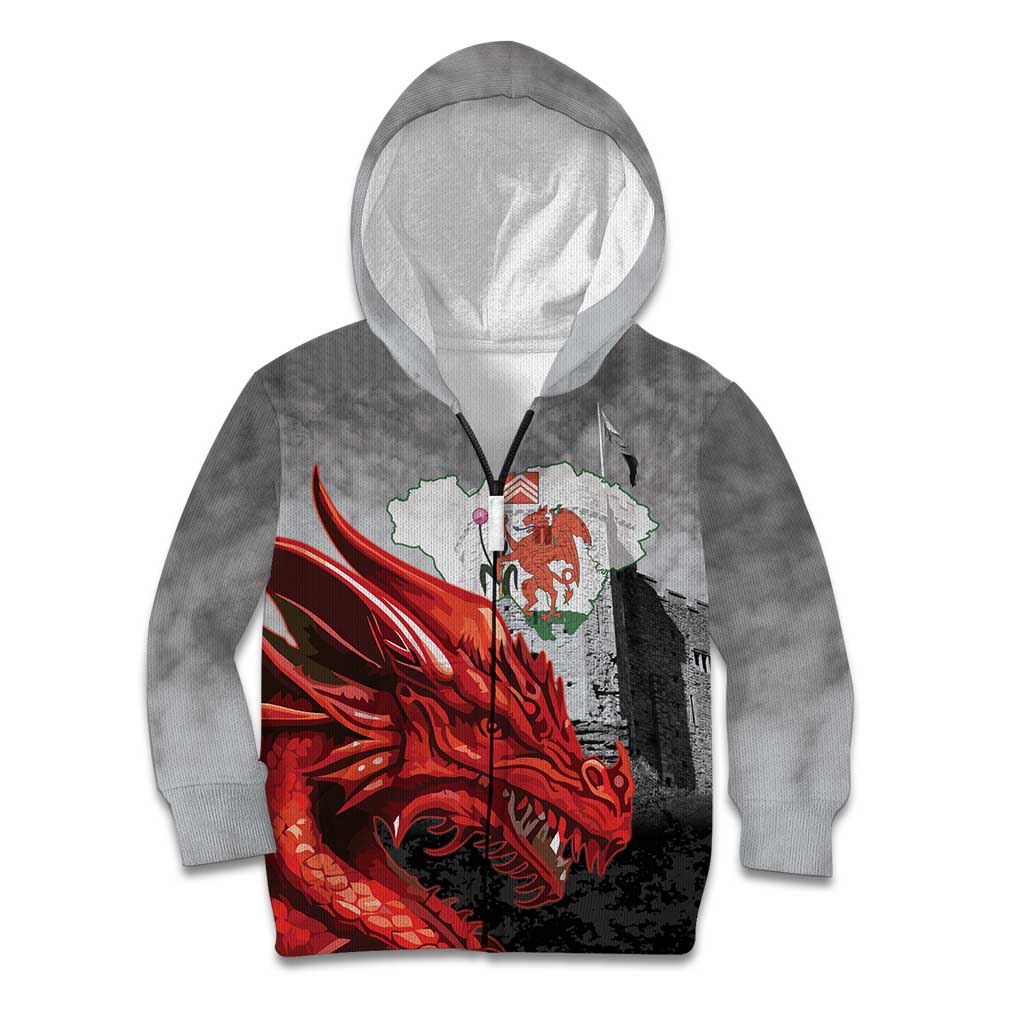 Wales Cardiff Capital Kid Hoodie Welsh Red Dragon Castell Caerdydd - Wonder Print Shop