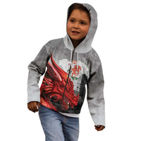 Wales Cardiff Capital Kid Hoodie Welsh Red Dragon Castell Caerdydd - Wonder Print Shop