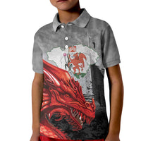 Wales Cardiff Capital Kid Polo Shirt Welsh Red Dragon Castell Caerdydd - Wonder Print Shop