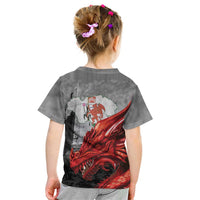 Wales Cardiff Capital Kid T Shirt Welsh Red Dragon Castell Caerdydd - Wonder Print Shop