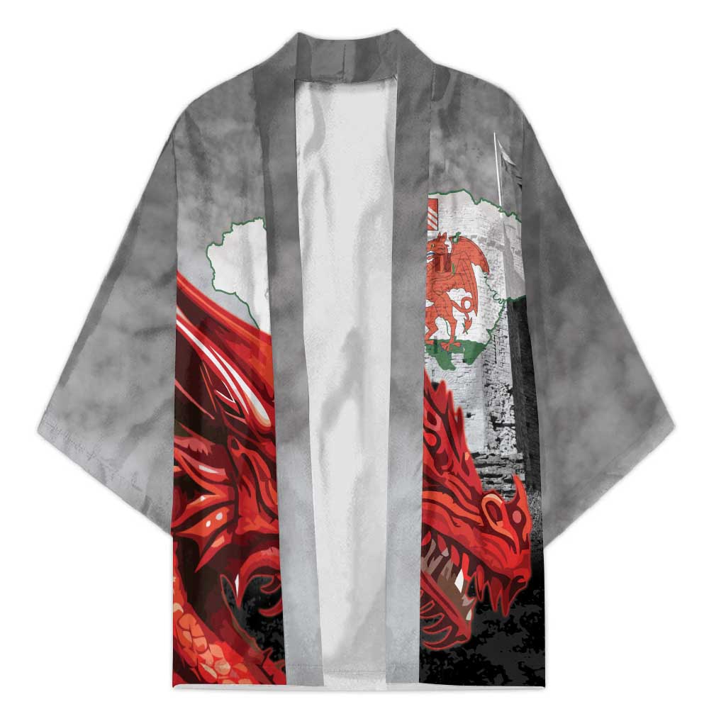 Wales Cardiff Capital Kimono Welsh Red Dragon Castell Caerdydd - Wonder Print Shop