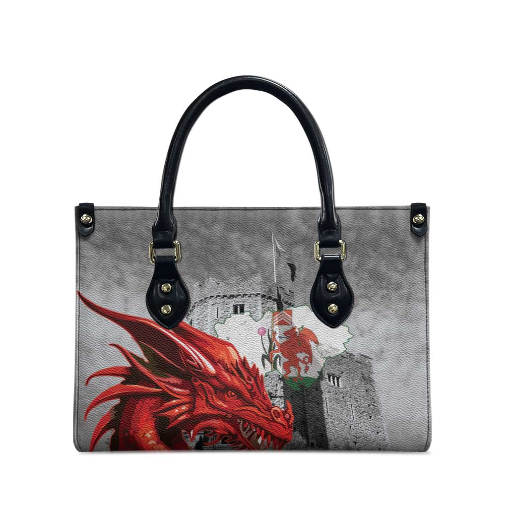 Wales Cardiff Capital Leather Bag Welsh Red Dragon Castell Caerdydd - Wonder Print Shop