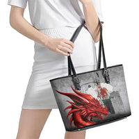 Wales Cardiff Capital Leather Tote Bag Welsh Red Dragon Castell Caerdydd - Wonder Print Shop