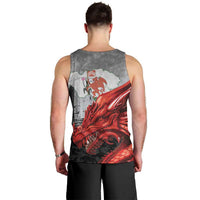 Wales Cardiff Capital Men Tank Top Welsh Red Dragon Castell Caerdydd - Wonder Print Shop