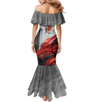 Wales Cardiff Capital Mermaid Dress Welsh Red Dragon Castell Caerdydd - Wonder Print Shop