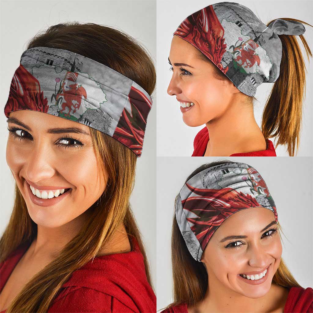 Wales Cardiff Capital Neck Gaiter Welsh Red Dragon Castell Caerdydd - Wonder Print Shop