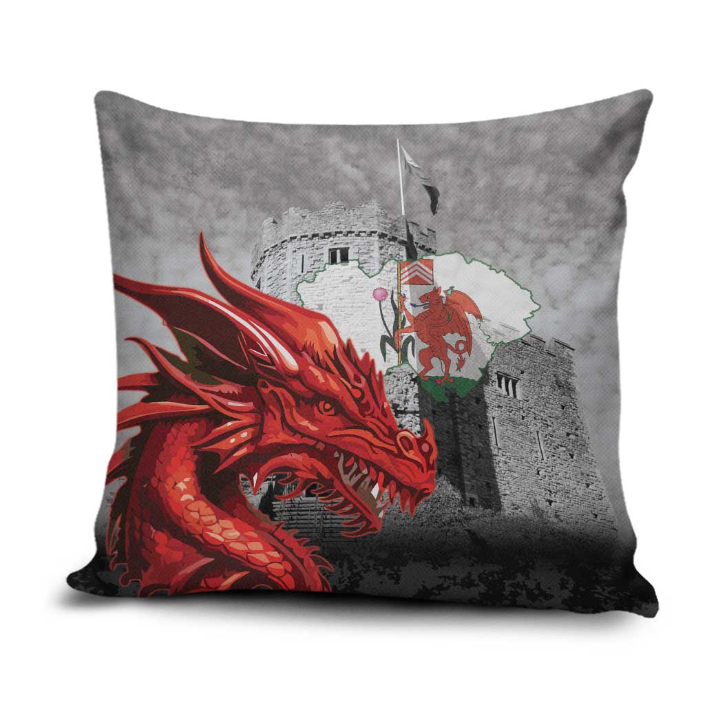 Wales Cardiff Capital Pillow Cover Welsh Red Dragon Castell Caerdydd - Wonder Print Shop