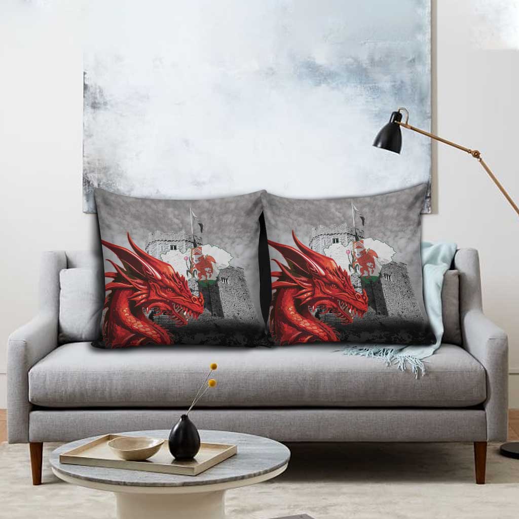 Wales Cardiff Capital Pillow Cover Welsh Red Dragon Castell Caerdydd - Wonder Print Shop