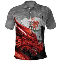 Wales Cardiff Capital Polo Shirt Welsh Red Dragon Castell Caerdydd - Wonder Print Shop
