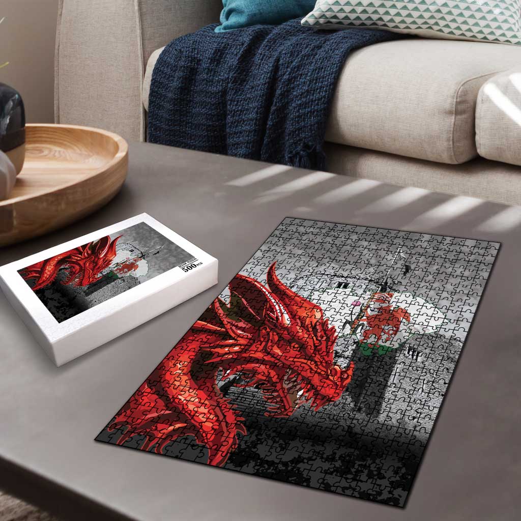 Wales Cardiff Capital Puzzle Welsh Red Dragon Castell Caerdydd - Wonder Print Shop