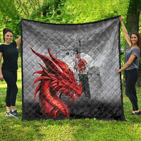 Wales Cardiff Capital Quilt Welsh Red Dragon Castell Caerdydd - Wonder Print Shop