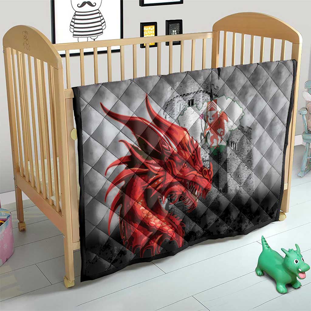Wales Cardiff Capital Quilt Welsh Red Dragon Castell Caerdydd - Wonder Print Shop