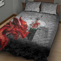Wales Cardiff Capital Quilt Bed Set Welsh Red Dragon Castell Caerdydd - Wonder Print Shop