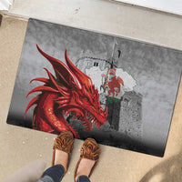 Wales Cardiff Capital Rubber Doormat Welsh Red Dragon Castell Caerdydd - Wonder Print Shop