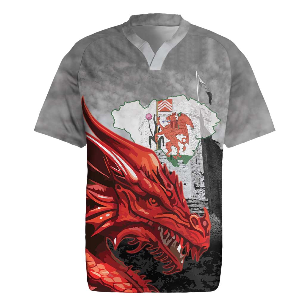 Wales Cardiff Capital Rugby Jersey Welsh Red Dragon Castell Caerdydd - Wonder Print Shop