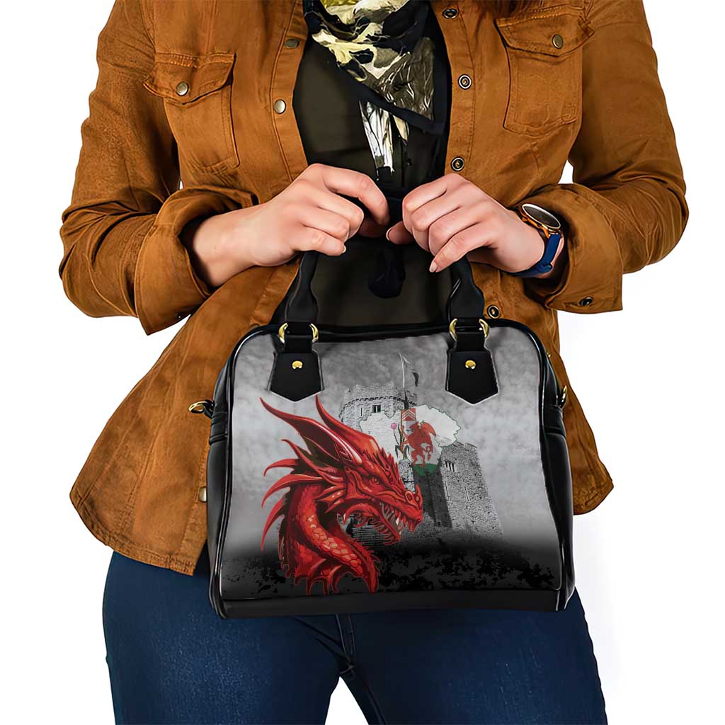 Wales Cardiff Capital Shoulder Handbag Welsh Red Dragon Castell Caerdydd - Wonder Print Shop