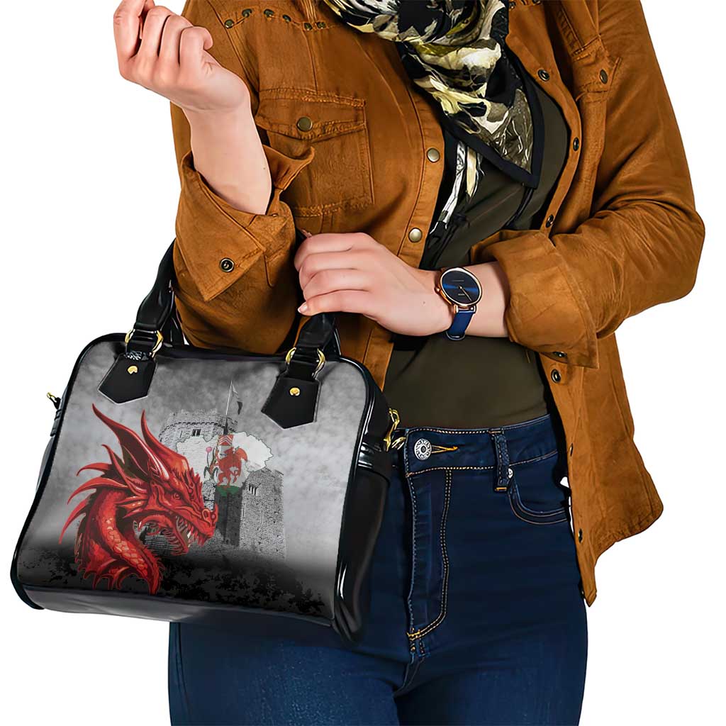 Wales Cardiff Capital Shoulder Handbag Welsh Red Dragon Castell Caerdydd - Wonder Print Shop