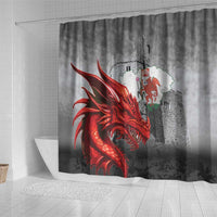 Wales Cardiff Capital Shower Curtain Welsh Red Dragon Castell Caerdydd - Wonder Print Shop