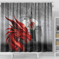 Wales Cardiff Capital Shower Curtain Welsh Red Dragon Castell Caerdydd - Wonder Print Shop