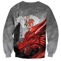 Wales Cardiff Capital Sweatshirt Welsh Red Dragon Castell Caerdydd - Wonder Print Shop